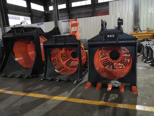 Retalho de filtragem de pedra giratória hidráulica balde de filtragem giratório variável para escavadeira de 7-10 t